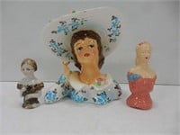 Lady Head Vase, Lefton, Doll Heads (see photos)