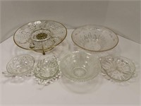 Clear Glass Bowls, Swivel Plate