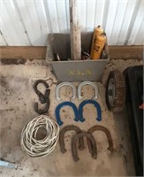 Horse shoes/tote/gas cylinder/tow hooks/more