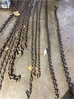 14’ 1/4” log chain and misc chain