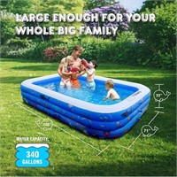 Inflatable Swimming  Pool,100" X71" X22"