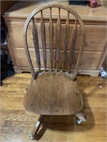 oak bent wood chair on casters