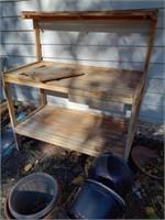 Wooden potting table