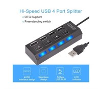 4 Port USB HUB USB 2.0 HUB Splitter High Speed Wit