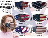 5Pack-Patriotic American Flag Face Masks, Reusable