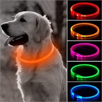 BSEEN LED Dog Collar, USB Rechargeable Glowing Pet