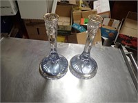 (2) Lead Crystal Candle Sticks - Made In Italy