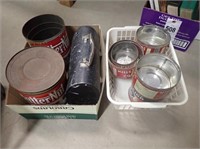 Vintage Metal Lunch Box, Butternut Coffee Tins,