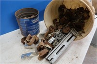 Lot of Chain Sections,Bolts, Joist Hangers&more