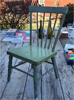 Child's Crackle Green Paint Chair