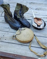 Military Boots & Canteen
