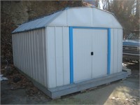 10ft x 13ft Insulated Metal Shed W/Wood Base