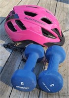 Pink Kids Helmet & Hand Weights