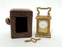 Pendulette d'officier en bronze doré, XIXème