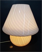 Lampe "Champignon" verre drappé, goût de Murano