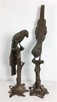 Paire d'oiseaux branchés en bronze, Art Déco