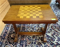 SOLID WOOD CHESS SIDE TABLE 30W X 19D X 29H