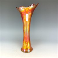Imperial Dark Marigold Beaded Bullseye Vase
