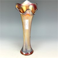 Fenton Red Fine Rib Vase