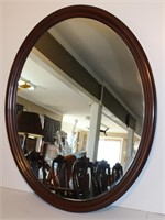 Henkel Harris solid mahogany oval dresser mirror
