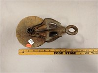 Iron and Wood Barn Pulley