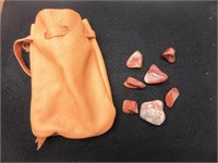 TeePee Canyon Agates w/ Leather Pouch
