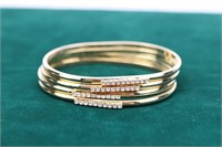 (4) Gemstone Bangle Bracelets