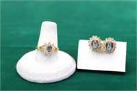 Gemstone Clip-On Earring & Ring Set