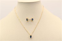 Gemstone Necklace & Clip-On Earring Set