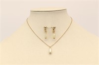Fashion Clip-On Earring & Necklace Set