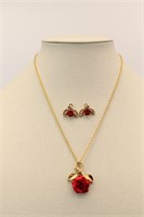 "Rose Of Romance" Necklace & Earring Set