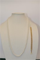 Fashion Pearl Necklace & Bracelet