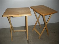 2 wood Folding Snack Tables