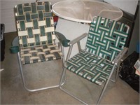 2 Alum. And Nylon Folding Chairs
