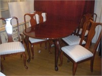 6 Cherry  Queen Anne Chairs & Table