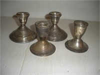 4 Sterling Silver Candle Stick Holders