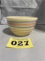 Pink and Blue Banded Pottery Mixing Bowl