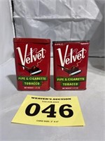 2 Velvet Pipe and Cigarette Tobacco Tins