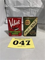 2 Tobacco Tins.  Velvet and Half and Half
