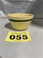Watt Pottery 6” Green Banded Mixing Bowl