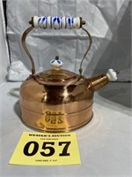 Copper Tea pot with Porcelain Handle