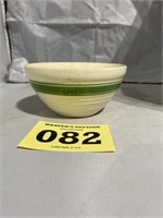 6 1/2” Green Banded Pottery Bowl