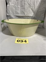 16” Cream and Green Large Pot