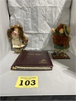 Lizzie High Book and 2 wooden Dolls