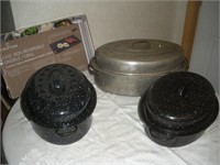 Roasters and Cast Iron Griddle