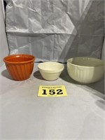 3 Small Pottery Bowls