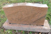 Granite headstone on base: