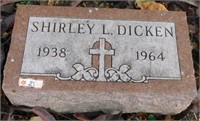 Engraved granite headstone w/ cross: