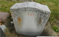 Granite headstone w/ flowers: 20"W x 10"D x 27"H