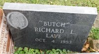 Engraved granite headstone: 24.5"W x 10"D x 16.5"H